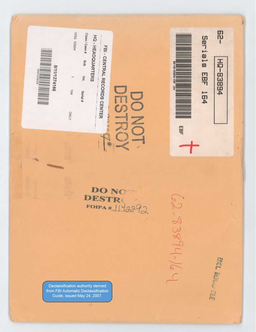 65 HS1-834228961 62-HQ-83894 Serial 164