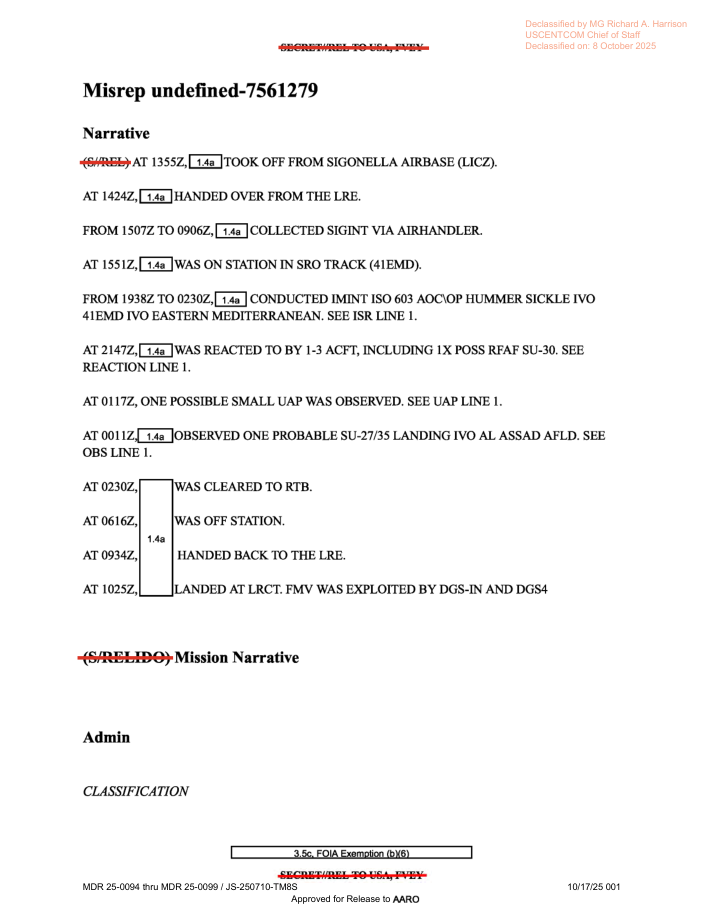 DOW-UAP-D14, Mission Report, Iraq, May 2022