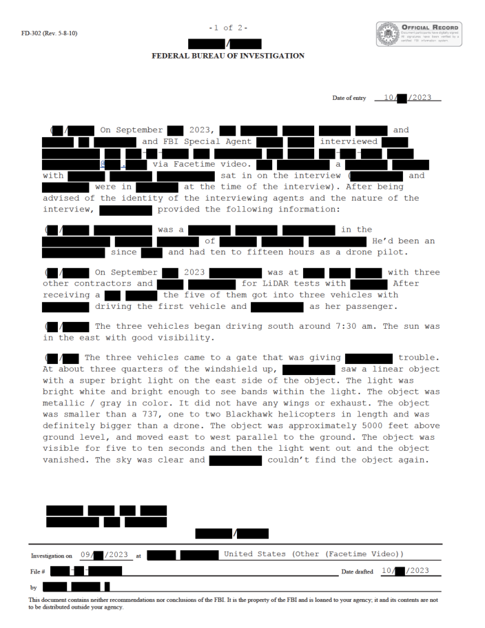 FBI September 2023 Sighting - Serial 5